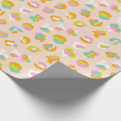 可愛いヒョウ柄チートスポット柄ピンク ラッピングペーパー (角)