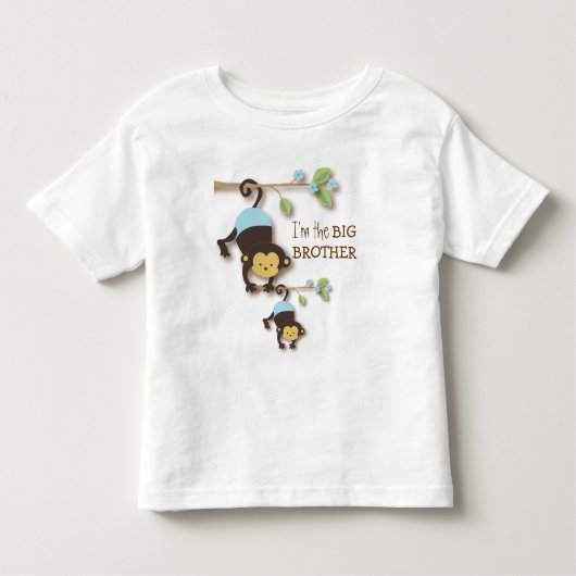 可愛いビッグブラザーモンキーとリルのベビーシスタードラー トドラーTシャツ (正面)