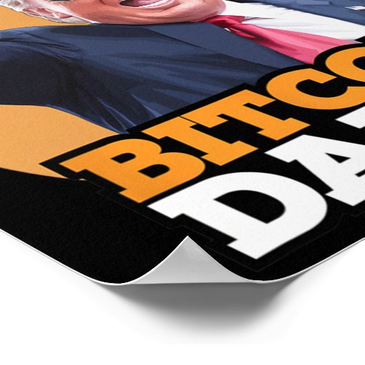 可愛いビットコインダディープトランプ暗号キングマネーエボリュティ ポスター (角)