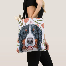 可愛いビルマの山犬ポピーの花のパターン トートバッグ