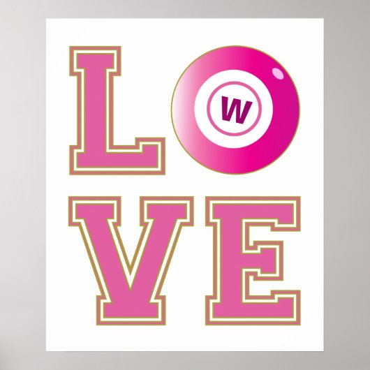 可愛いビンゴ恋人あなたのイニシャルを追加 ポスター (正面)