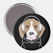 可愛いビーグルと冷たいドおもしろいッグ マグネット (正面/裏面)