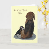 可愛いビーグルの子犬の赤ん坊 カード (黄色い花)