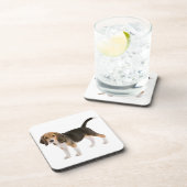 可愛いビーグル母マドッグラバーパピーパパアップ採用 コースター (右側)