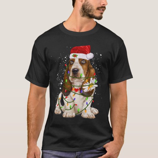 可愛いビーグル犬ライトサンタヘーター Tシャツ (正面)