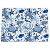 可愛いビーチのカニのパターンパーティーバッグ ラージペーパーバッグ (正面)