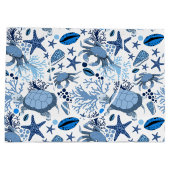 可愛いビーチのカニのパターンパーティーバッグ ラージペーパーバッグ (裏面)