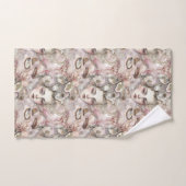 可愛いビーチの人魚の貝殻 バスタオルセット (ハンドタオル)