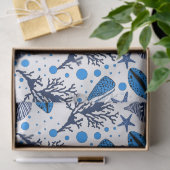 可愛いビーチの貝殻の珊瑚模様 薄葉紙 (ギフト)