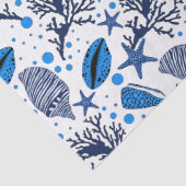 可愛いビーチの貝殻の珊瑚模様 薄葉紙 (詳細)