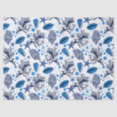 可愛いビーチの貝殻の珊瑚模様 薄葉紙 (正面)