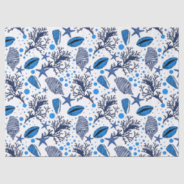 可愛いビーチの貝殻の珊瑚模様 薄葉紙