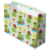 可愛いビーチカエル柄パーティー ラージペーパーバッグ (裏面アングル)