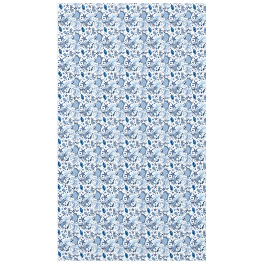 可愛いビーチガニとウミガメ柄のテーブルクロス テーブルクロス (正面)