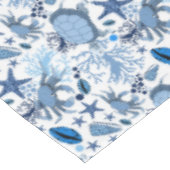 可愛いビーチガニとウミガメ柄のテーブルクロス テーブルクロス (アングル)