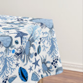 可愛いビーチガニとウミガメ柄のテーブルクロス テーブルクロス (インサイチュ)