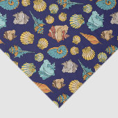 可愛いビーチシーシェルタイル模様 薄葉紙 (詳細)