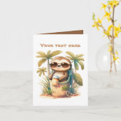 可愛いビーチスロッスアド文字 カード (黄色い花)