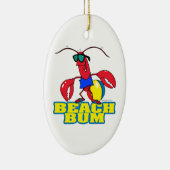 可愛いビーチバムロブスター漫画 セラミックオーナメント (右)