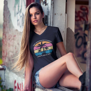 可愛いビーチパームカスタムツリースプリングブレイクウィメンズ Tシャツ