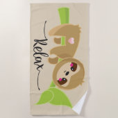 可愛いビーチリラックスナマズビーチ ビーチタオル (正面)