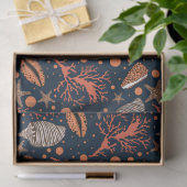 可愛いビーチ貝殻コーラルパターンパーティー組織 薄葉紙 (ギフト)