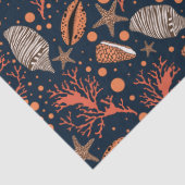 可愛いビーチ貝殻コーラルパターンパーティー組織 薄葉紙 (詳細)