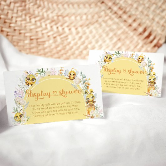 可愛いビーベビー赤ちゃんシャワー表示シャワー エンクロージャーカード