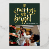 可愛いビーメリーと明るいフォトフォイルのホリデーカード 箔シーズンカード (正面)