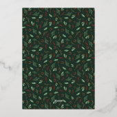 可愛いビーメリーと明るいフォトフォイルのホリデーカード 箔シーズンカード (裏面)