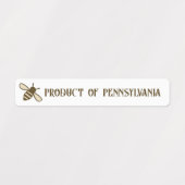 可愛いビー州またはCOUNTRYハニーリッドのセキュリティラベル ラベル (デザイン1)