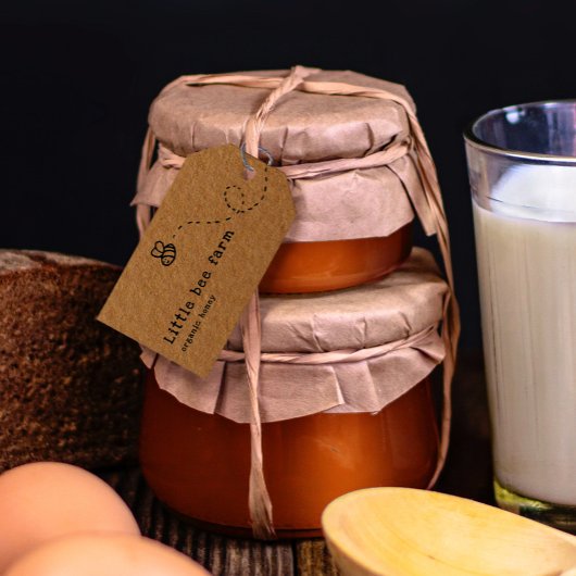 可愛いビー素朴飛んでいるなクラフト蜂蜜 ギフトタグ