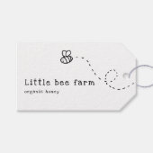 可愛いビー素朴飛んでいるなクラフト蜂蜜 ギフトタグ (正面(横))