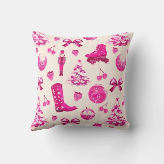 可愛いピガーリーッ名門私立校風のクのクリスマスパターン クッション (裏面)