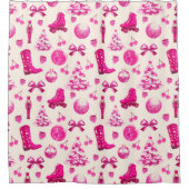 可愛いピガーリーッ名門私立校風のクのクリスマスパターン シャワーカーテン (正面)