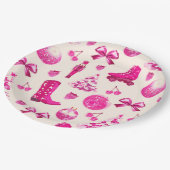 可愛いピガーリーッ名門私立校風のクのクリスマスパターン ペーパープレート (アングル)