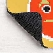 可愛いピクスドオレンジのモンスター顔装飾用クッション マウスパッド (コーナー)