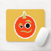 可愛いピクスドオレンジのモンスター顔装飾用クッション マウスパッド (マウス)
