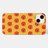 可愛いピクスドオレンジのモンスター顔装飾用クッション Case-Mate iPhoneケース (裏面 (横))