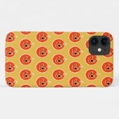 可愛いピクスドオレンジのモンスター顔装飾用クッション Case-Mate iPhoneケース (裏面(横))