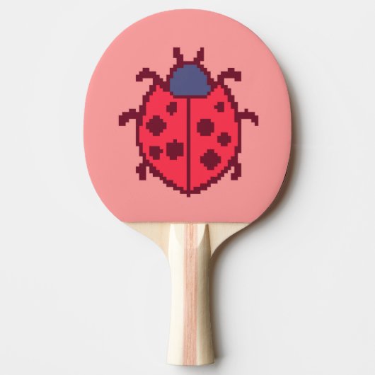 可愛いピクセルのラディバグ虫装飾用クッション 卓球ラケット (正面)