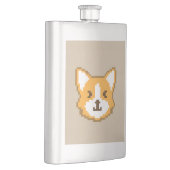 可愛いピクセルドッグ顔装飾用クッション フラスク (右)