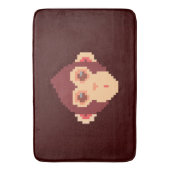 可愛いピクセル化されたサル顔ノートブックHPノートパソコンのスキン バスマット (正面縦)