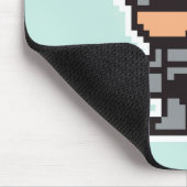 可愛いピクセル化されたロボットコップ マウスパッド (コーナー)