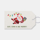 可愛いピクレボールサンタホワイトのクリスマスフォト ギフトタグ (正面(横))