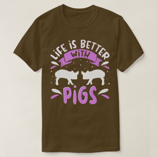 可愛いピグ好きのアパレルガールズのためのピグ衣装 Tシャツ (デザイン正面)
