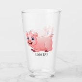 可愛いピグ好きの人がガラスを加える タンブラーグラス (裏面)