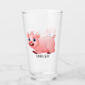 可愛いピグ好きの人がガラスを加える タンブラーグラス (正面)