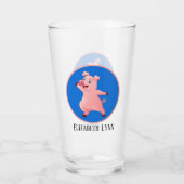 可愛いピグ好きの人がガラスを加える タンブラーグラス (裏面)