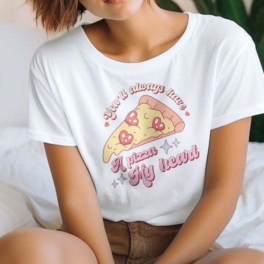 可愛いピザいつも私のハートTシャツ Tシャツ